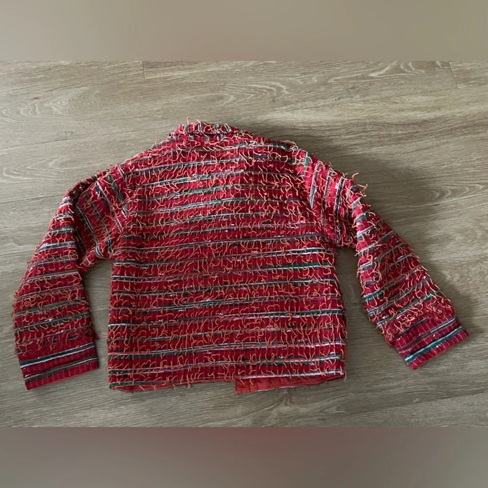 Silver Stream, Vintage jacket, cardigan, Vibrant Multicolor Textured, size L - Picture 9 of 9